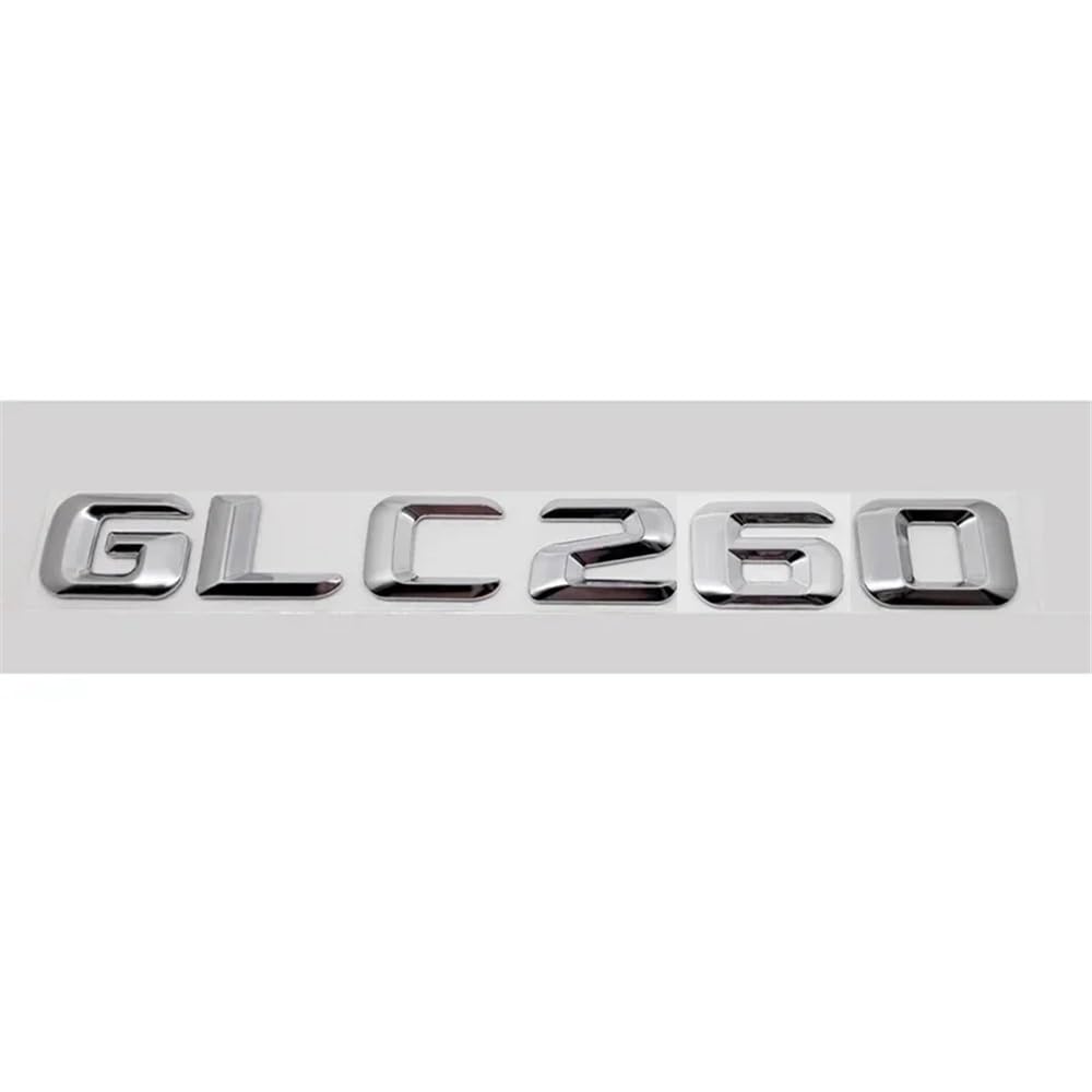 YTQMoreBNZ YYDStes Car Rear Badge Tail Letter Decal Compatible With Mercedes Benz GLC43 GLC63 GLC200 GLC260 GLC300(GLC260-Silver)