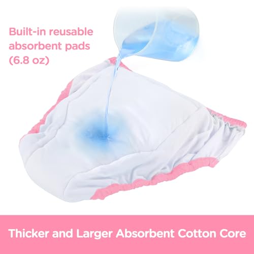 Image of Littleforbig Soft Silky Underwear Comfortable Washable Reusable Waterproof Adult Training Pants - Bunnies & Bows Usagi L
