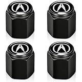 Tire Valve Stem Cap Cover for Acura Series Belt O-Ring Seal tire Valve caps Car Accessories 4 Pcs Black
