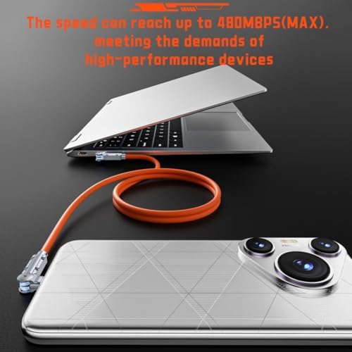 Image of USB-C to USB-C Cable 2 Pack 5ft 180Rotating Charger Cord Type C Chubby Silicone USB C to C Cable Type C Fast Charging Cord for iPhone 17 16 15 Samsung Galaxy S26 S25 S24 S23 S22,Laptops