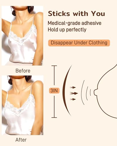 Nipple Covers for Women 2 Pairs, Pasty Nipple Covers, Hypoallergenic Sticky Adhesive Silicone Pasties Reusable with Case3