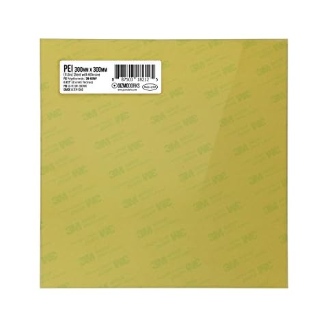 Gizmo Dorks PEI Sheet 3D Printer Build Surface 300mm x 300mm (11.8" x 11.8") with Laminated 3M 468MP Adhesive, Made in The USA Cover