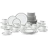 Noritake Charlotta Platinum 60-Piece Value Set, Service for 12 in White