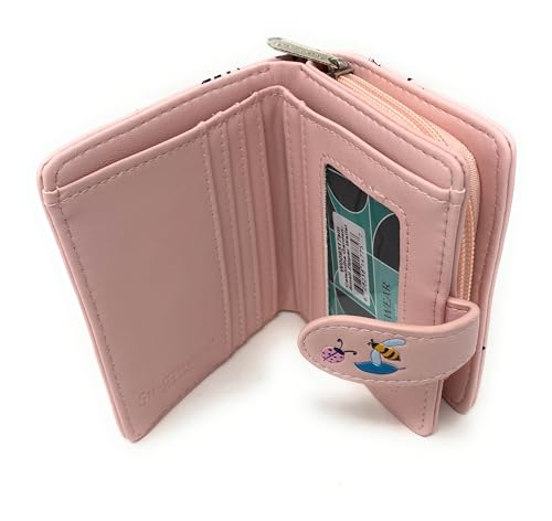 Shag Wear Cats in the Garden Small Animal Wallet For Women and Teen Girls Vegan Faux Leather 4.5" Pink4