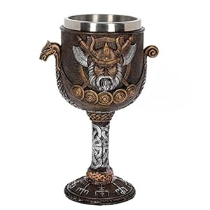 Nordic Viking Warrior Dragon Drakkar Schip Chalice Goblet, RVS Valhalla Noorse Viking Thema Geschenken Wijnbekers 210ml