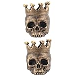 PRETYZOOM 2 Pcs Crâne Ornements Crâne Chandelier Photophore Décor De Bureau À Domicile...