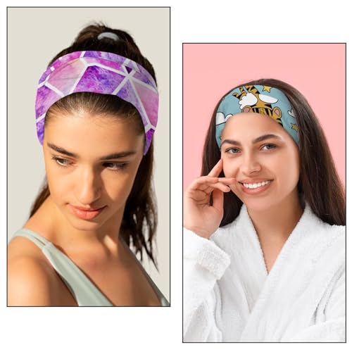 Bandeaux bleus motif pingouin élastiques et doux pour les cheveux
