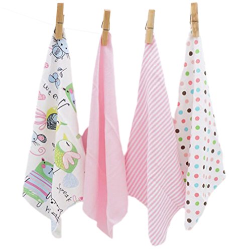 CuteOn 4 PCS Reutilizable Recién nacido Bebé Trapo Alimentación Limpiar Paño Mini...