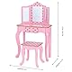 Fantasy Fields Kinder Schminktisch mit Spiegel und Hocker Mit Lichtern Rosa/Gold TD-11670LL