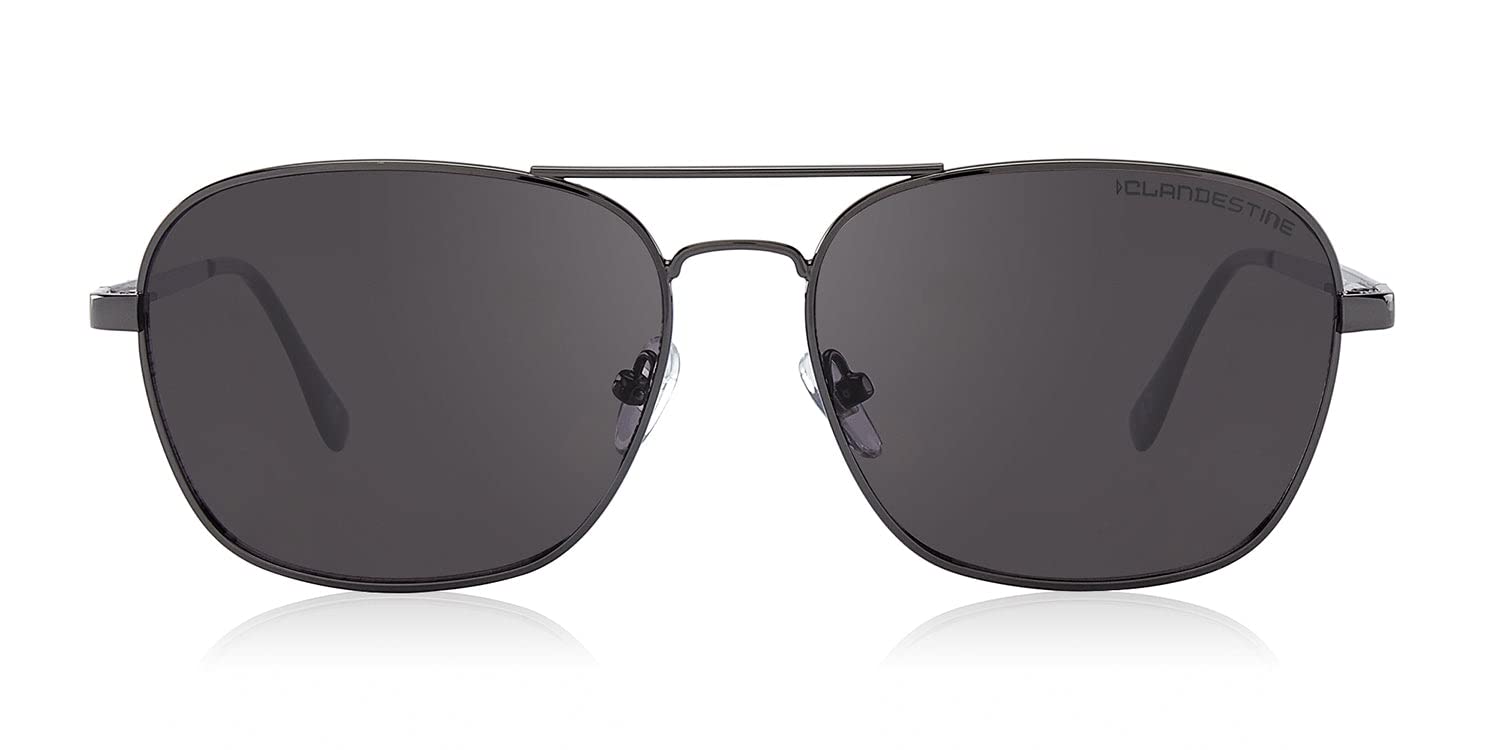 CLANDESTINE - Gafas de Sol Unisex - Modelo Pilot 18 - Lentes de Nylon HD y Montura de Acero Inoxidable - Talla Única - 144 mm x 51 mm