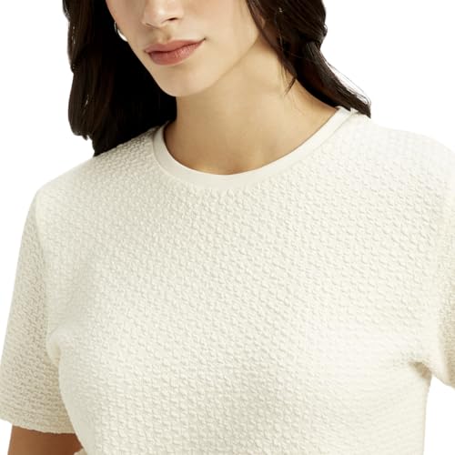 Image of Levi's Women's Cotton Classic Fit Textured Off-Crew Neck Top