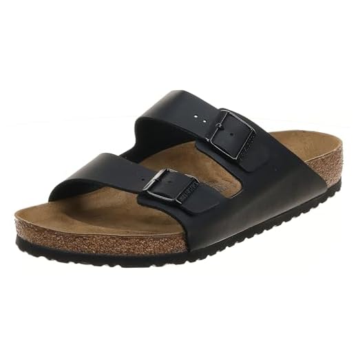 Birkenstock Palmilha feminina Arizona de camurça macia SFB Met Silver Lt, Preto, 10-10.5