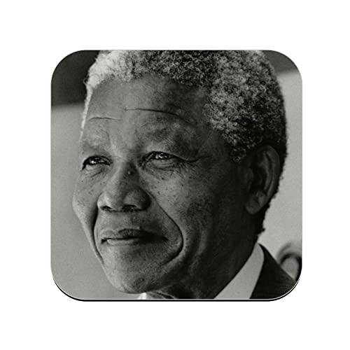 Image of Nelson Mandela Portrait Militant Human Rights South Africa Cork Coaster - 1 Unit (95 x 95 mm)