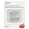 Dritz 61 Glass Head Pins, Extra Fine, 1-3/8-Inch (250-Count) , White