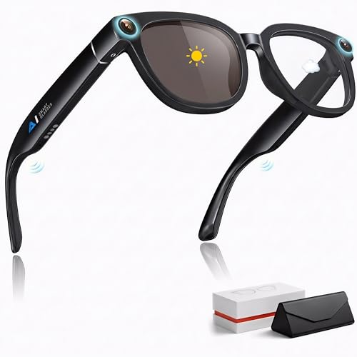 MYACUC Gafas con Cámara de 13 MP con Lentes Fotocromáticas, Traducción AI en...