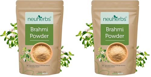 Image of Neuherbs Brahmi Powder - 100g For Men & Women | Ayurvedic Care To Manage Stress & Boost Brain Health | Rich in Antioxident | 100% Pure & Natural | No Added Preservatives (Pack of 2)