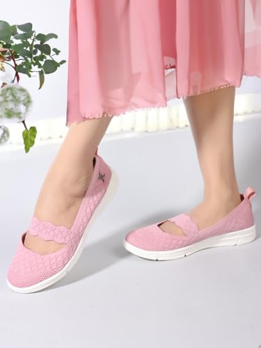 Image of Carlton London Women Mesh Flyknit Slip-On Lightweight Shoes