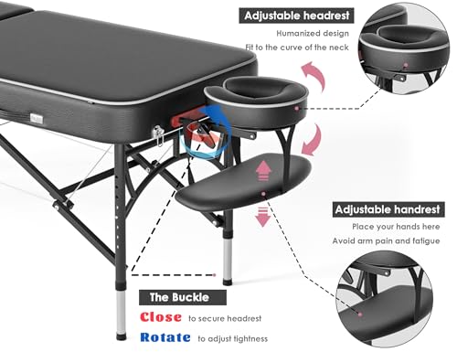 Image of CLORIS 84 inch Professional Massage Table 2 Section Portable Hold Up to 1100LBS