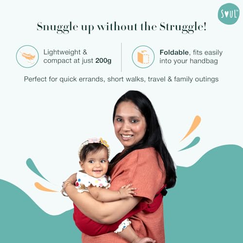Image of Soulslings Imbu Buckle Hip Sling Baby Carrier -100% Cotton - Ruby | Baby Toddler Carrier | Baby Sling Carrier | Lightweight Sling Baby Carrier for Babies & Toddlers | Adjustable for 6 - 30 Months (Upto 20kg) |