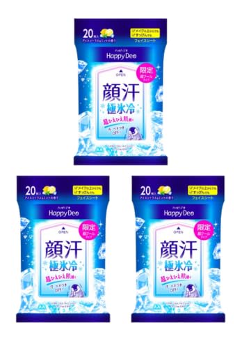 Amazon | ハッピーデオ 顔汗 極氷冷フェイスシート アイス