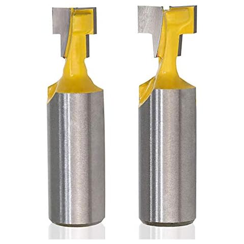 Saiper 1/2 Inch Shank Keyhole Router Bit Set T-Slot Woodworking Grooving Router Bits (3/8 & 1/2 Inch Blade Diameter) Slotting Milling Cutter for Power Tools Cover
