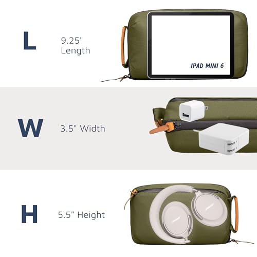 TRIPPED Travel Gear Tech Bag - Organizador de artículos electrónicos pequeño para Viajes, Estuche de Viaje Premium con Detalles de Cuero, Bolsillo de Malla para Cables, Cables y Cargadores - Image 3