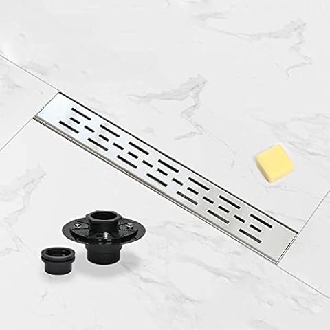 Elefloom Linear Shower Drain 24 inch and Shower Drain Base Flange Bundle Cover