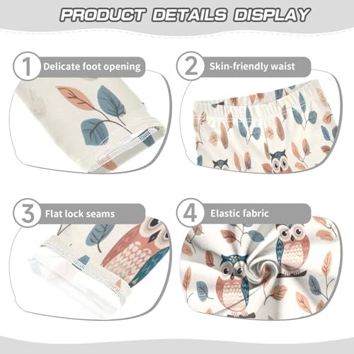 Toddler Girls Leggings Printed Yoga Pants Leggings Blue Orange Owl for Kids3