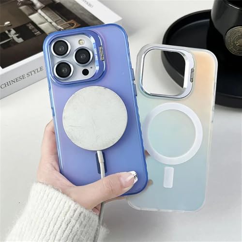 Coque magnétique iPhone 13 protection objectif verre et support métal blanc - 5
