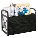 YINMIT Magazine Holder, Magazine Rack Floor, Magazine Storage Basket, Folder Organizer Bin for Books, Newspapers, Tablets (Black)