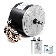 Condenser Fan Motor for Carrier 5KCP39EGS070S, 5KCP39EGY823S, Genteq GE3905, Bryant Payne HC39GE236, HC39GE237, Dayton 6DLL0, 1/4HP 1100 RPM Condenser Motor Replacement with Capacitor