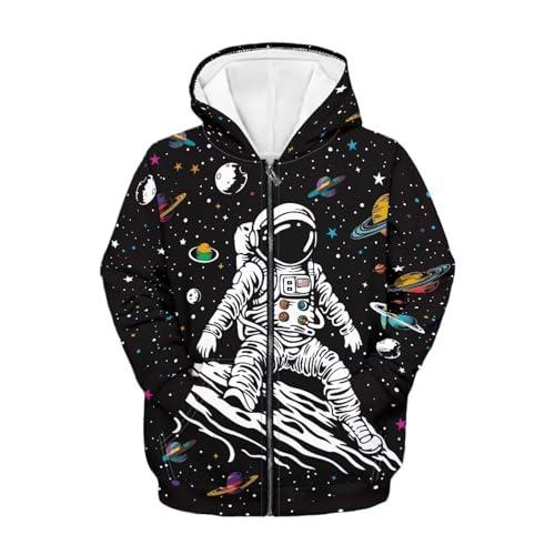 Image of Unisex Zipper Sweatshirt Boys Girls Hooded with 2 Pocket Pullover Hoodies for 6-16Y Kids