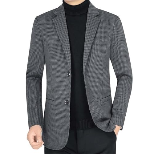 Men's Vintage Knit Suits Lightweight Casual Slim Fit Two Button Sport Coat Western Office Suit Jacket