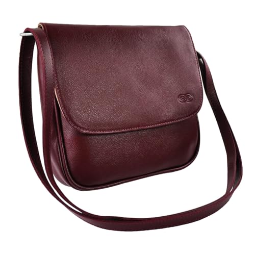 Bolsa Transversal Feminina VENEZA em Couro (Vinho)