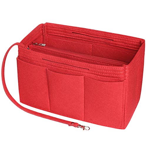 Preisvergleich Produktbild Soyizom Filz Handtasche Veranstalter einfügen, Tasche in Tasche Veranstalter einfügen Handtasche Liner, Tasche Veranstalter einfügen Fits Speedy 25-40, Neverfull (Rot Medium