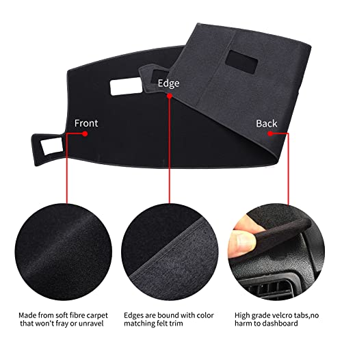 Hanlanka Dashboard Cover Dash Cover Mat Pad Compatible With 2002-2005 Dodge Ram 1500,2003-2005 Ram 2500/3500(Ram 02-05, Black) #TOP3