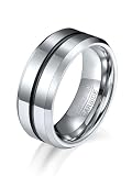 [FaithHeart] 指輪 メンズ タングステン リング 平打ち 金属アレルギー対応 横幅8mm 多面カット 男性 シルバー かっこいい ファッション アクセサリー