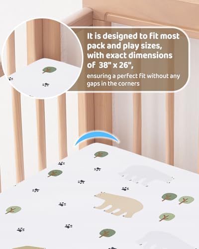 Image of lasoftan Pack and Play Mattress - 38 inch x 26 inch Soft Breathable Portable Mattres Waterproof & Washable Perfectly fits Pack n Play
