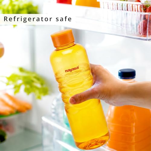 Image of Nayasa Revello (Set Pf 6) 1000 ML Pet Fridge Bottles- 1000 ML, Set Of 6, BPA Free, Rust Free, Ideal For Home, Kitchen, School, Office, Multicolor