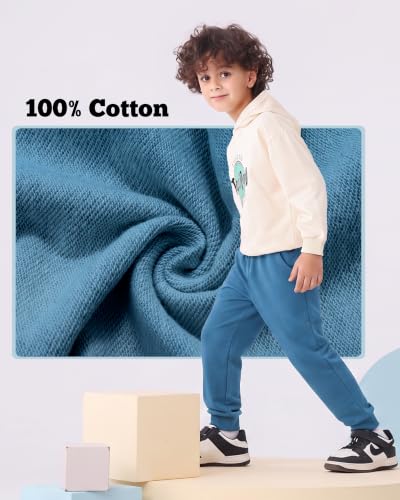 Image of GFQLONG Toddler Boys 2 Pack Cotton Active Jogger Sweatpants,Kids Casual Athletic Solid Pocket Pull On Pants
