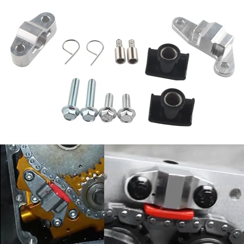FINMOKAL Kit de tensor hidráulico de cadena de leva, tensor interior exterior compatible con Harley Twin Cam Road King Glide Electra Glide Street Glide 2007-2017 (plateado + negro)