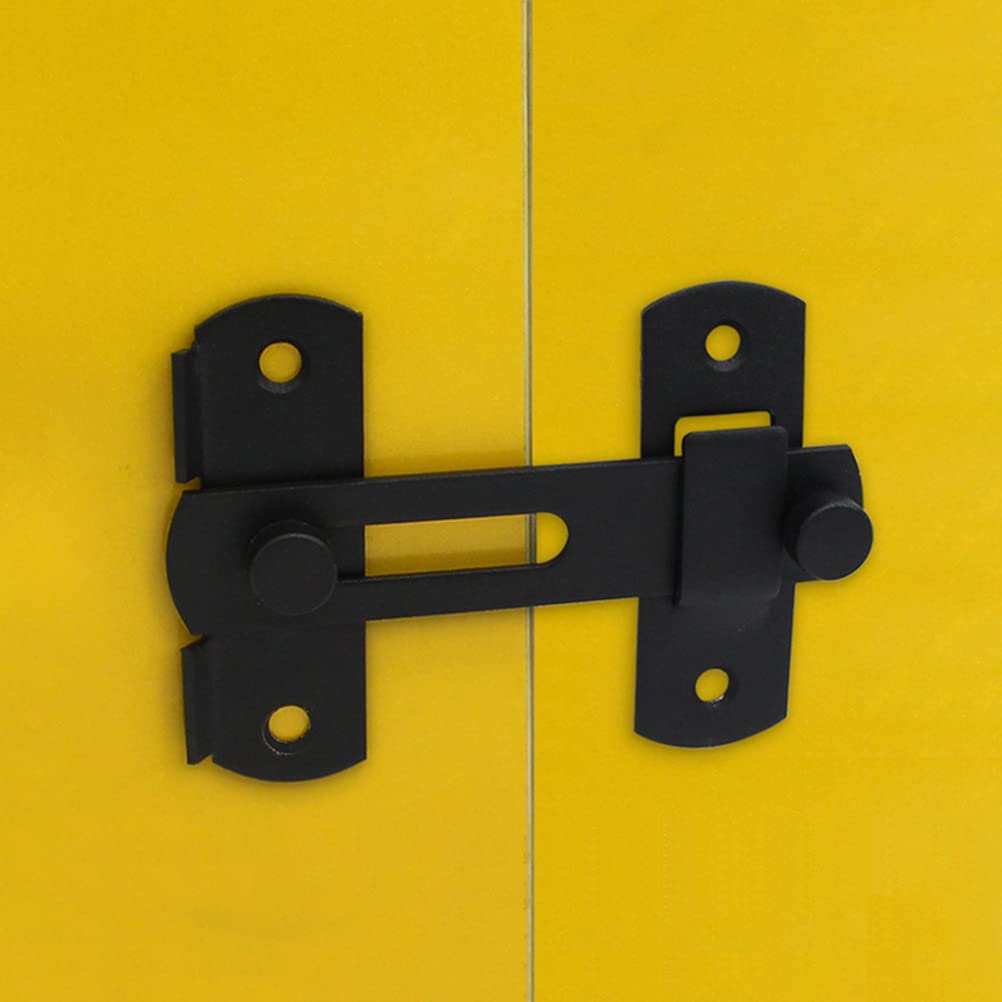 Cadena de puerta Cromo pulido, 2 pestillos de puerta con perno de barril, cerradura de cadena de puerta, cerradura de hebilla de puerta de valla de metal resistente(7X5X0.17CM)