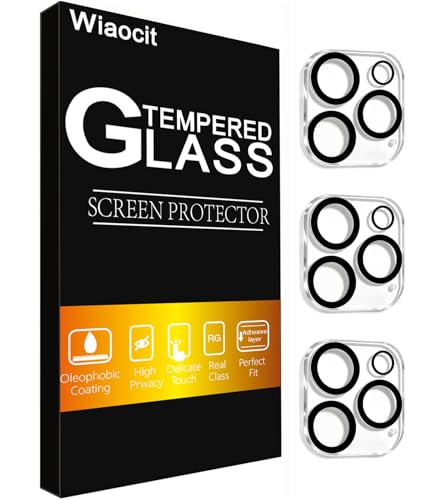 Wiaocit 3 Pack Tempered Glass Camera Lens Protector for iPhone 16 Pro/iPhone 16 Pro Max 9H Hardness Anti-Scratch Case Friendly