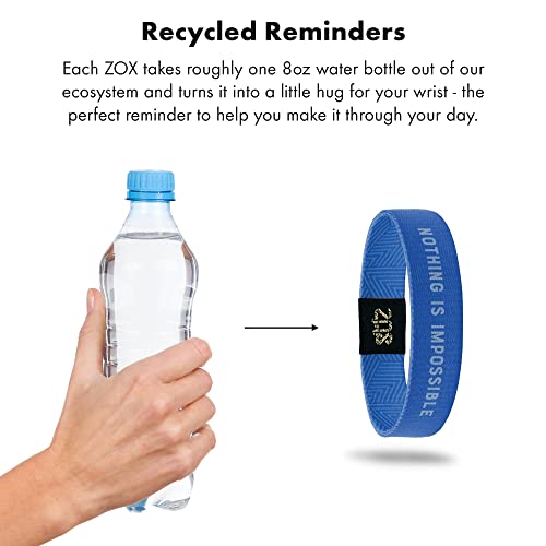 Zox Inspirational & Motivational Bracelet – Nothing Is Impossible – Uplifting Reversible Stretch Wristband With Positive Affirmations Made From Recycled Plastic – Encouragement Gifts For Men, Women & Kids -Medium #TOP2