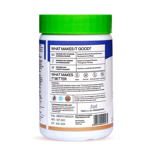 OZiva Natural Multivitamin for Men with Ashwagandha, Akarkara & Choline for Daily Stamina Strength & Energy, 60 Vegetarian Tablets - Image 7