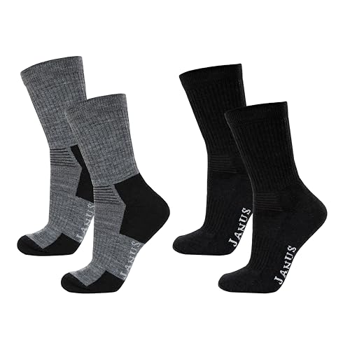 Merino Socks - Lightweight, Water-wicking Socks for Women & Teens - Essential Thermal Footwear for Winter - 2 Pair