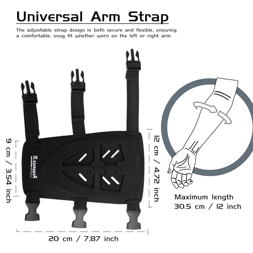 Archery Arm Guard with 3-Strap Buckles Breathable & Padded Forearm Protector Archery Bracer for Adults, Men, Women, and Youth