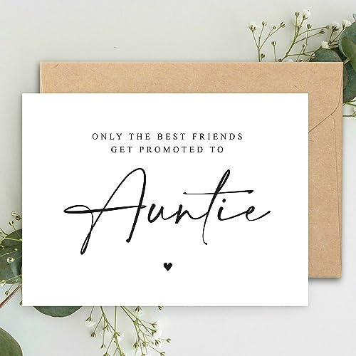 Only the best friends get promoted to Auntie Pregnancy Announcement A5 Card with envelope, Auntie Pregnancy Announcement, Pregnancy Reveal