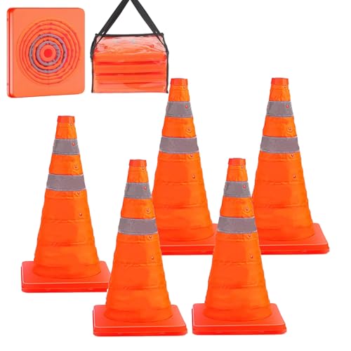 4 PCS Traffic Cones,Collapsible Traffic Safety Cones,Multi Purpose Pop-up Cones