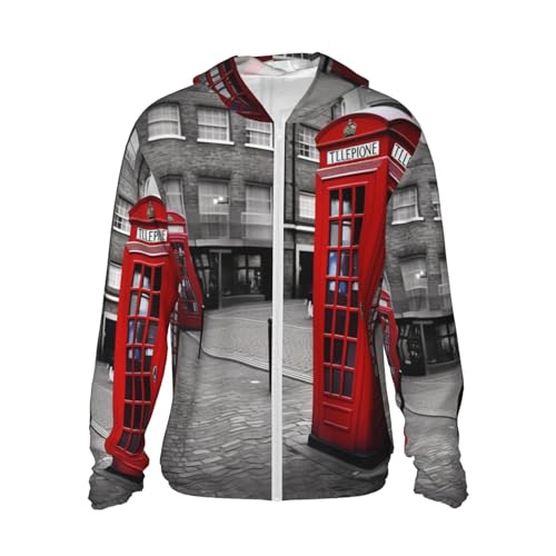 Veste UPF 50+ London Red Telephone Booth zippée à manches longues et poche